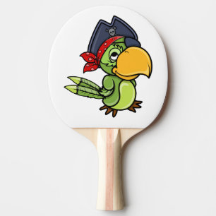 Raquette De Ping Pong Dessin amusant de perroquet pirate