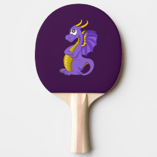 Raquette De Ping Pong Dessin animé de dragon violet