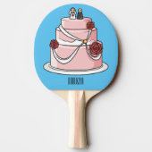 Raquette De Ping Pong dessin animé de gâteau mariage (Dos)