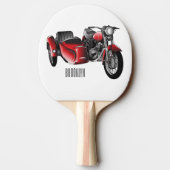 Raquette De Ping Pong dessin animé de la moto Sidecar (Dos)