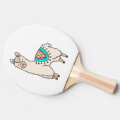 Raquette De Ping Pong dessin animé de llama alpaga souriant (Côté)