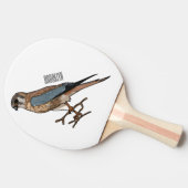 Raquette De Ping Pong dessin animé d'oiseau-kestrel américain (Côté)