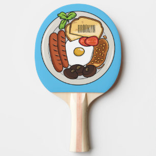 Raquette De Ping Pong dessin animé du petit-déjeuner anglais