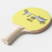 Raquette De Ping Pong dessin animé mariage cheval & calèche (Devant Angle)