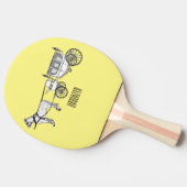 Raquette De Ping Pong dessin animé mariage cheval & calèche (Côté)