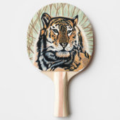 Raquette De Ping Pong Dessin au crayon couleur Tiger Art (Devant)