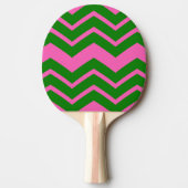 Raquette De Ping Pong Dessin chevron zigzag vert rose (Devant)