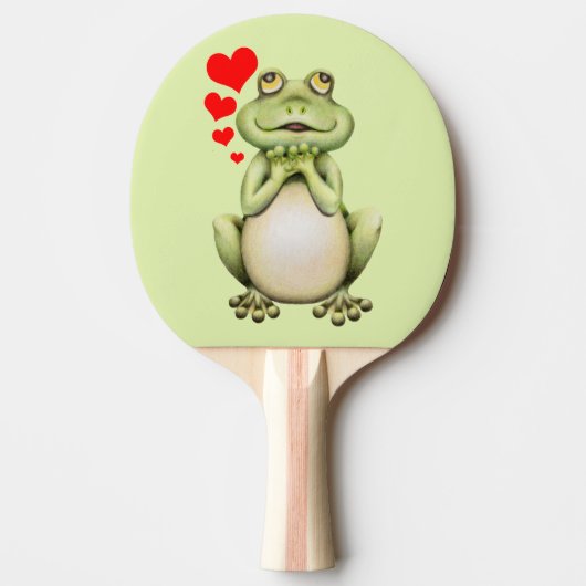 Raquette De Ping Pong Dessin d'amour de grenouille (Devant)