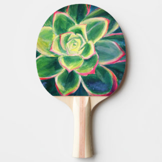 Raquette De Ping Pong Dessin d'art de succulente verte