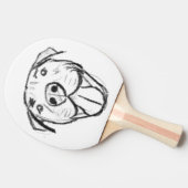 Raquette De Ping Pong dessin de bulle simple amoureux de les chiens noir (Côté)