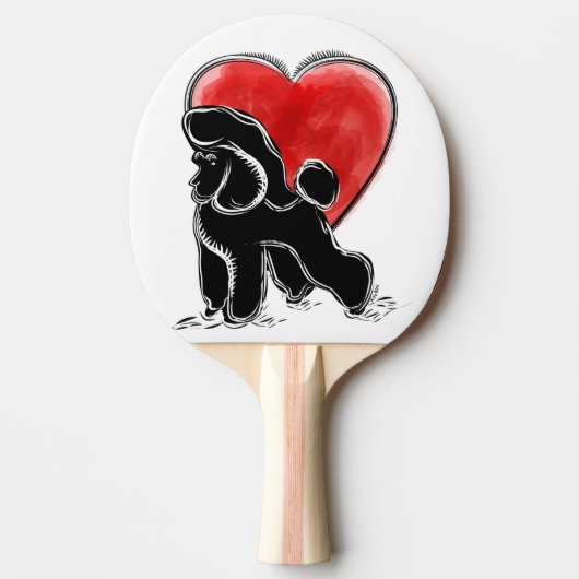 Raquette De Ping Pong Dessin de caniche (Devant)