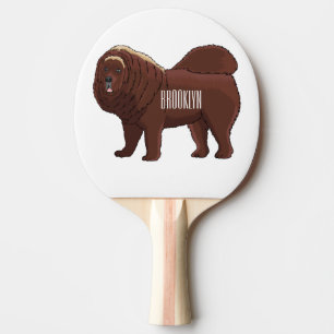 Raquette De Ping Pong dessin de Chien Tibétain Mastiff