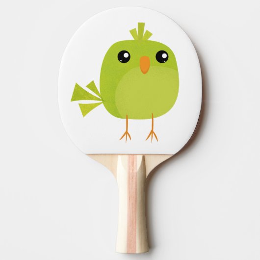 Raquette De Ping Pong Dessin d'oiseau vert (Devant)