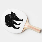 Raquette De Ping Pong Dessin en silhouette de chat noir à rallonge d'Hal (Côté)