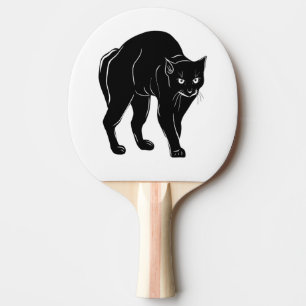 Raquette De Ping Pong Dessin en silhouette de chat noir à rallonge d'Hal