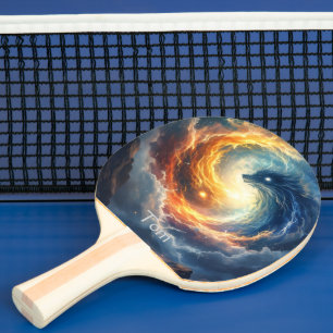 Raquette De Ping Pong Deux monstres marins se poursuivent, fantaisie 