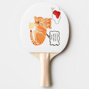 Raquette De Ping Pong Dilemma Tigre et Lapin Drôle - Belle Comique Anima