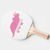 Raquette De Ping Pong Dinosaur fille rose Tricératops (Côté)