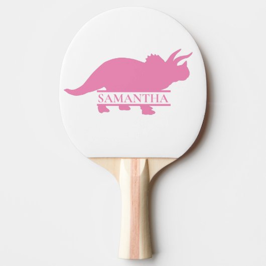 Raquette De Ping Pong Dinosaur fille rose Tricératops (Devant)