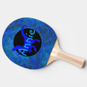 Raquette De Ping Pong Dinosaure Bleu Personnalisé Caché (Côté)