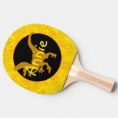 Raquette De Ping Pong Dinosaure Or Personnalisé Caché (Côté)