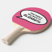 Raquette De Ping Pong Discours personnalisé moderne bulle rose (Devant Angle)