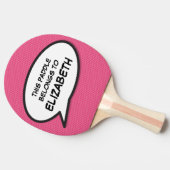 Raquette De Ping Pong Discours personnalisé moderne bulle rose (Côté)