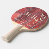 Raquette De Ping Pong Distressed Barn Boards Leaf Wedding Monogram (Devant Angle)