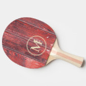 Raquette De Ping Pong Distressed Barn Boards Monogram (Côté)