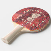 Raquette De Ping Pong Distressed Barn Boards Tropical Pineapple Wedding (Devant Angle)