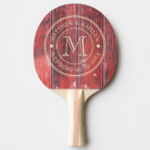 Raquette De Ping Pong Distressed Barn Boards Wedding Monogram (Devant)