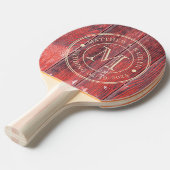 Raquette De Ping Pong Distressed Barn Boards Wedding Monogram (Devant Angle)