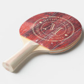 Raquette De Ping Pong Distressed Barn Boards Wedding Monogram Heart (Devant Angle)