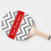 Raquette De Ping Pong Dk Gray White LG Chevron Red Name monogram (Côté)