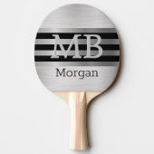 Raquette De Ping Pong do-it-yourself Monogramme/Nom Bk/Silver Stripes Br (Dos)
