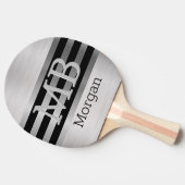 Raquette De Ping Pong do-it-yourself Monogramme/Nom Bk/Silver Stripes Br (Côté)