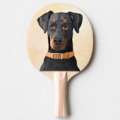 Raquette De Ping Pong Doberman Pinscher Peinture non découpée Art origin (Devant)
