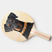 Raquette De Ping Pong Doberman Pinscher Peinture non découpée Art origin (Côté)