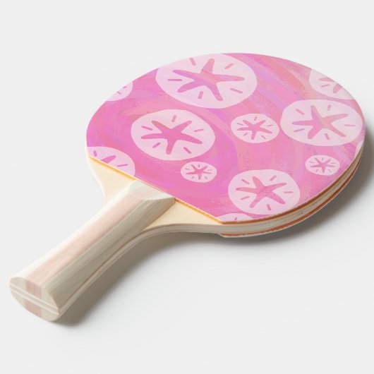Raquette De Ping Pong Dollar de sable blanc et rose (Dos Angle)