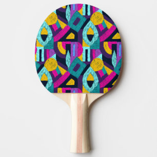 Raquette De Ping Pong Doodles rétro : pop art géométrique.