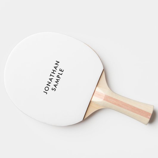 Raquette De Ping Pong Double face Moderne Simple Design Noms Blanc (Côté)