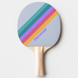 Raquette De Ping Pong Douce Rêve de Pensée Douce Rayée avec Nom