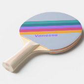 Raquette De Ping Pong Douce Rêve de Pensée Douce Rayée avec Nom (Devant Angle)