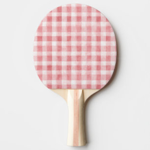 Raquette De Ping Pong Douces Rayures à Carreaux Roses Blanches Féminines