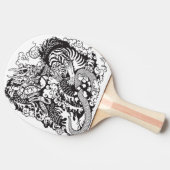 Raquette De Ping Pong dragon and tiger figfigting (Côté)