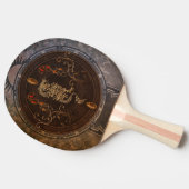 Raquette De Ping Pong Dragon chinois d'or (Côté)