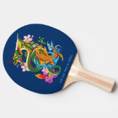 Raquette De Ping Pong Dragon chinois vert Koi (Côté)