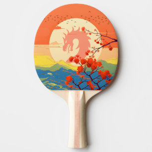 RAQUETTE DE PING PONG DRAGON DE MONTAGNE FLEUR DE NATURE