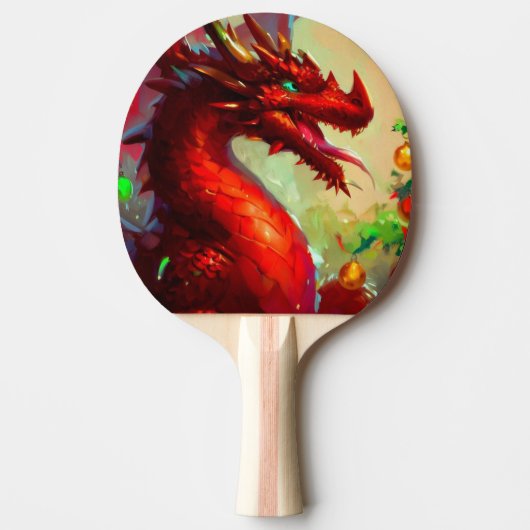 Raquette De Ping Pong Dragon de Noël (1) (Devant)