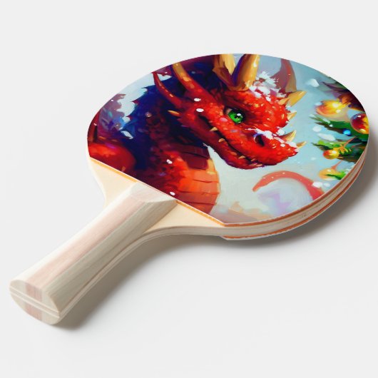 Raquette De Ping Pong Dragon de Noël (2) (Devant Angle)